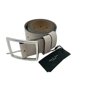 Rag & Bone Boyfriend Belt in Pelican Rag & Bone Pelican Nubuck Jumbo Boyfriend Waist Belt  main image 3